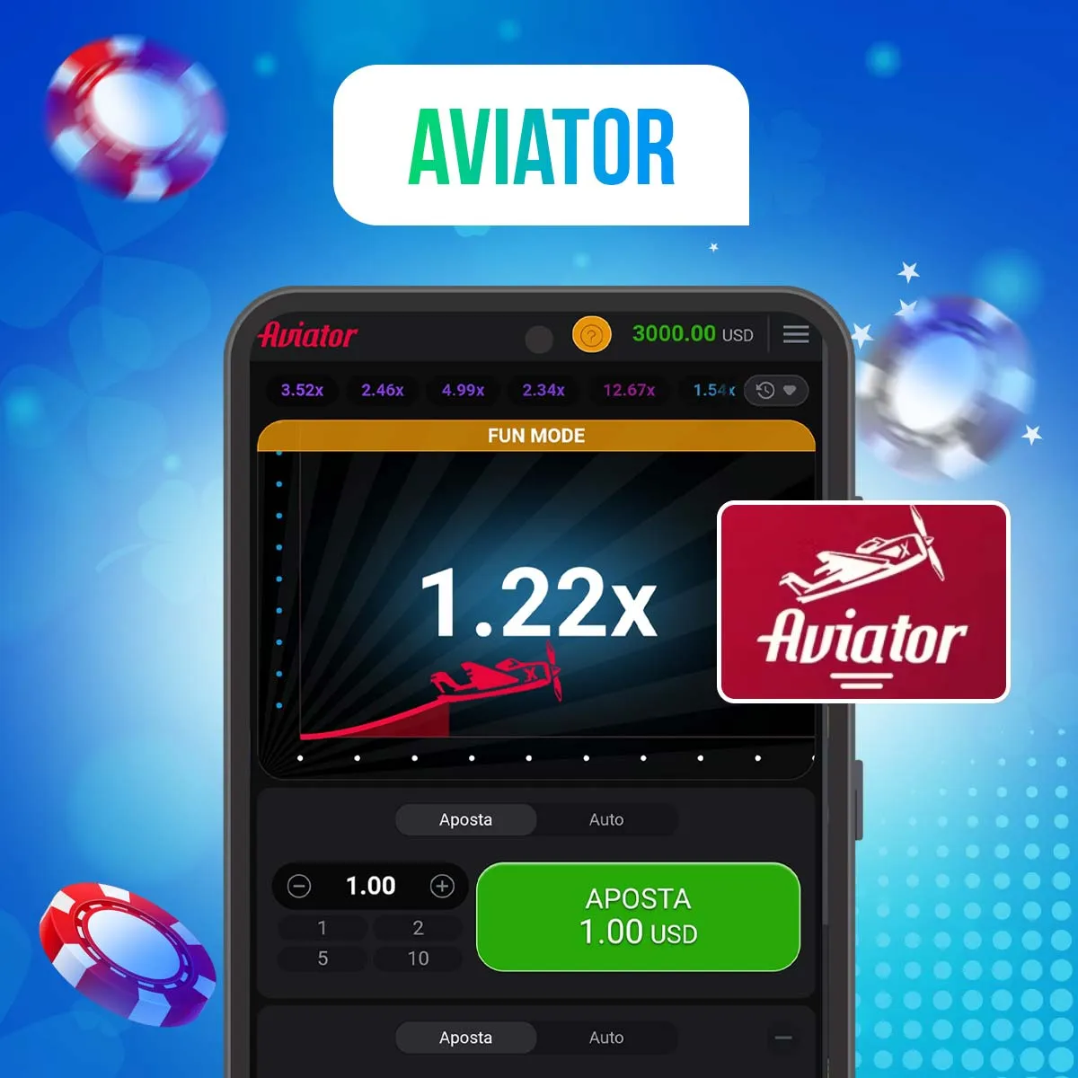 O popular jogo Aviator no cassino do aplicativo móvel 1win Brasil