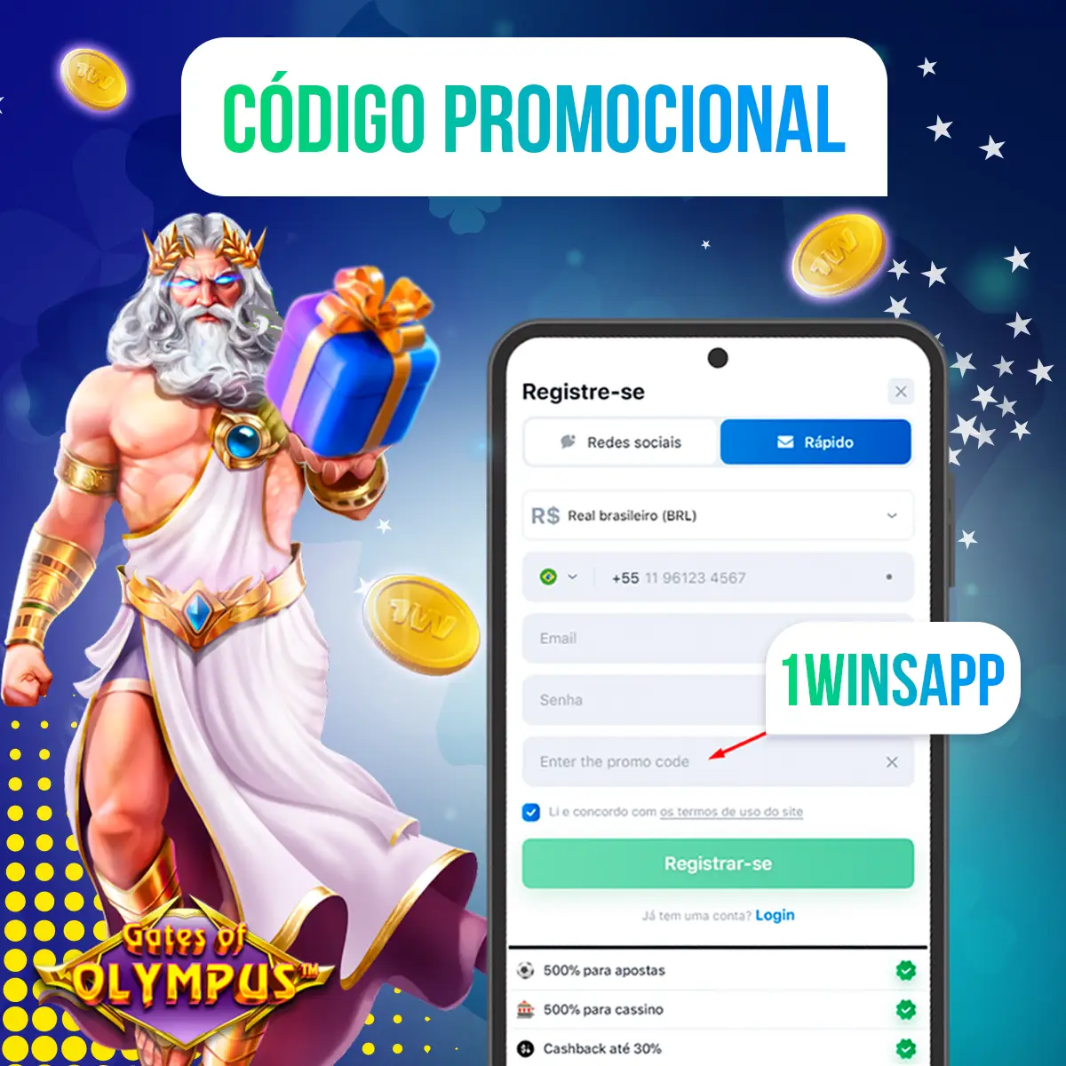 Código promocional Gates of Olympus 1Win